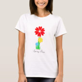 Moderne Frühlingsblumen T-Shirt (Vorderseite)