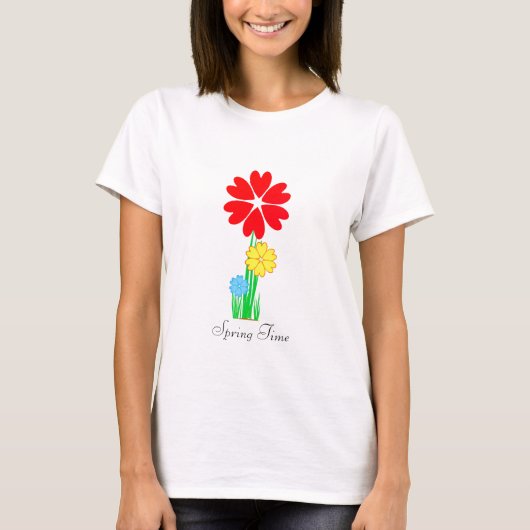 Moderne Frühlingsblumen T-Shirt (Vorderseite)