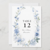 Moderne Frühlingsblütenblauer Hochzeit Einladung (Rückseite)