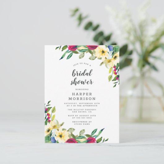 Moderne Frühlingsdusche mit Blumendach Einladung (Stehend Vorderseite)