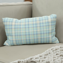 Moderne Frühlingsfiguren aus Tartan Figaro Blue Ka Lendenkissen