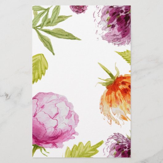 Moderne Frühlingsfloral Easy Edit Wedelmenü (Rückseite)