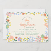 Moderne Frühlingsflorentücher-Dusche Einladung (Vorderseite)