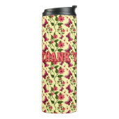 Moderne Frühlingsgarten-Schmetterling-Blumen Bone  Thermosbecher (Nach links gedreht)