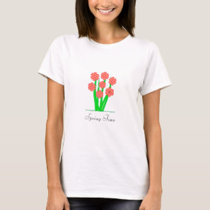 Moderne Frühlingsherzblumen T-Shirt