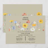 Moderne Frühlingshochzeit mit Wildblumen - Abendes Einladung (Vorne/Hinten)