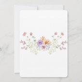 Moderne Frühlingshochzeit mit Wildblumen Einladung (Rückseite)