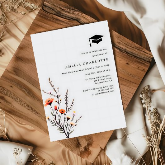 Moderne Frühlingspartei für Wildblume Einladung