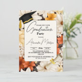 Moderne Frühlingspartei Wildblumen Graduation Part Einladung (Stehend Vorderseite)