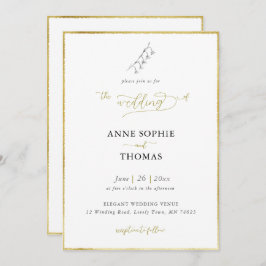 Moderne Frühlingssonne des Tals BW GoldWedding Einladung