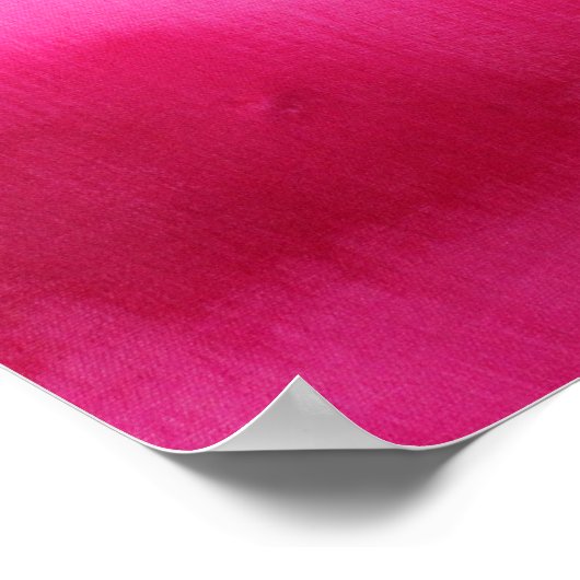 Moderne Fuchsia Aquarellpinke Poster (Ecke)