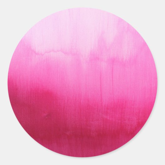 Moderne Fuchsia Aquarellpinke Runder Aufkleber (Vorderseite)