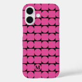 Moderne Fuchsia Geometric Trendy Case-Mate iPhone Hülle (Rückseite)