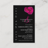 Moderne Fuchsia Orchids Hochzeit-Save the Date- Visitenkarte (Vorderseite)