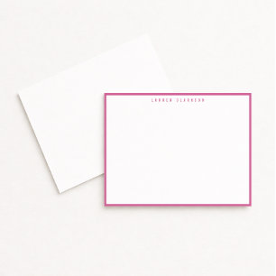 Moderne Fuchsia-Rosa-Rand-Notizkarte Einladung