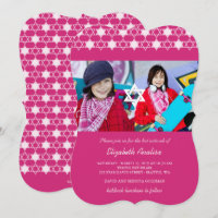 Moderne Fuchsia-Stars von David Bat Mitzvah laden 