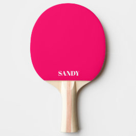 Moderne Fuchsia- und weiße Monogramm-Name  Tischtennis Schläger