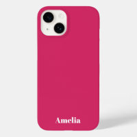 Moderne Fuchsie weiße Schrift Personalisiere Name 