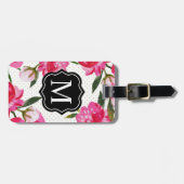 Moderne Fuchsien-Blumen-Hochzeitsmonogramm Gepäckanhänger (Vorderseite horizontal)