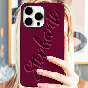 Moderne Fuchsien-Minimalist Schrift Name iPhone 16 Pro Max Hülle