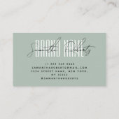 Moderne fügen Markennamen elegante Minze hinzu Visitenkarte (Rückseite)