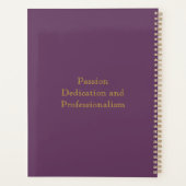 Moderne Führungskraft Plum Lila Gold Monogram Plan Planer (Rückseite)