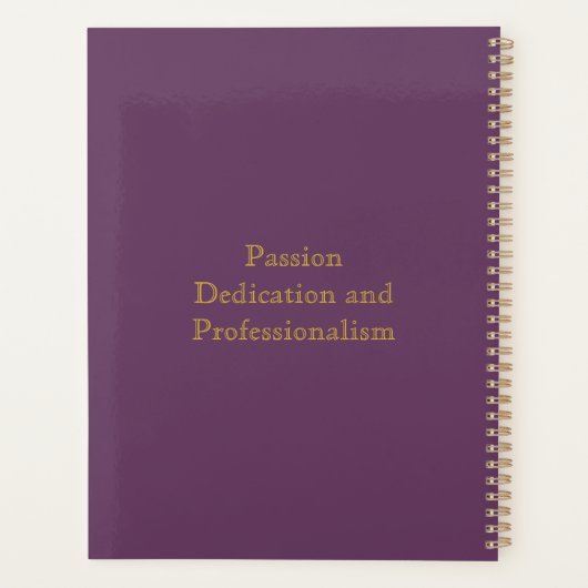 Moderne Führungskraft Plum Lila Gold Monogram Plan Planer (Rückseite)