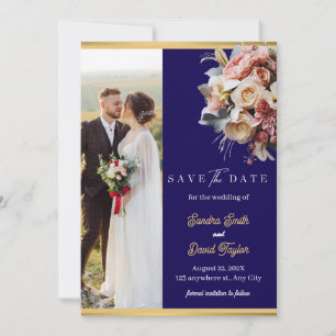 Moderne Full Foto Doppelseitige Save the Date-Kart Date