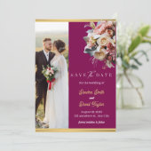 Moderne Full Foto Doppelseitige Save the Date-Kart Date (Stehend Vorderseite)