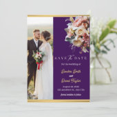 Moderne Full Foto Doppelseitige Save the Date-Kart Date (Stehend Vorderseite)