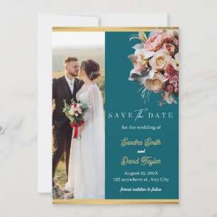 Moderne Full Foto Doppelseitige Save the Date-Kart Date