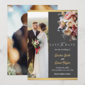 Moderne Full Foto Doppelseitige Save the Date-Kart Date (Vorne/Hinten)