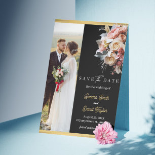 Moderne Full Foto Doppelseitige Save the Date-Kart Date