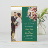 Moderne Full Foto Doppelseitige Save the Date-Kart Date (Stehend Vorderseite)