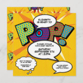 Moderne Fun Baby-Dusche Bereit zum Pop Einladung (Vorne/Hinten)