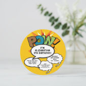 Moderne Fun Birthday Party Sprechblasen Einladung (Stehend Vorderseite)