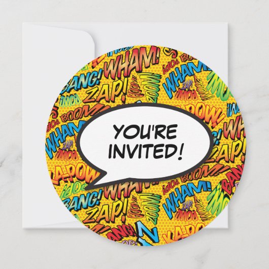 Moderne Fun Birthday Party Sprechblasen Einladung (Rückseite)