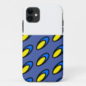 Moderne Fun Bright Blue Yellow Disks White Oben Case-Mate iPhone Hülle (Rückseite)