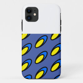 Moderne Fun Bright Blue Yellow Disks White Oben Case-Mate iPhone Hülle