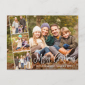 Moderne Fun Calligrafie Frohe Weihnachten 4 Foto Postkarte (Vorderseite)