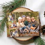 Moderne Fun Calligrafie Frohe Weihnachten 4 Foto Postkarte<br><div class="desc">Modern Fun Calligraphy Script MerChristmas Family 4 Foto Postkarte</div>