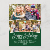 Moderne Fun Calligraphie 4 Foto Grüner Urlaub Postkarte (Vorderseite)