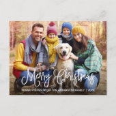 Moderne Fun Calligraphie Frohe Weihnachten Foto Postkarte (Vorderseite)