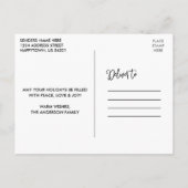 Moderne Fun Calligraphie Rot 5 Foto Neues Jahr Postkarte (Rückseite)