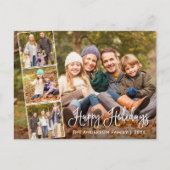 Moderne Fun Calligraphy Happy Holidays 4 Foto Postkarte (Vorderseite)