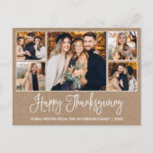 Moderne Fun Calligraphy Kraft 5 Fotos Erntedank Postkarte (Vorderseite)