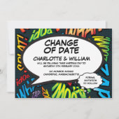 Moderne Fun Change of Date Fun verschoben Save The Date (Vorderseite)