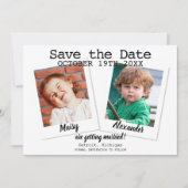 Moderne Fun Childhood Fotos Hochzeit Save The Date (Vorderseite)