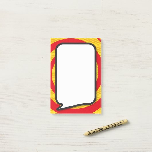 Moderne Fun Comic Book Speech Blase Post-it Klebezettel (Auf Schreibtisch)