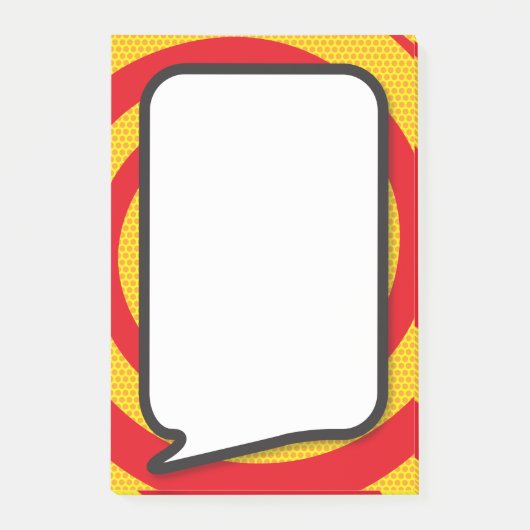 Moderne Fun Comic Book Speech Blase Post-it Klebezettel (Vorderseite)